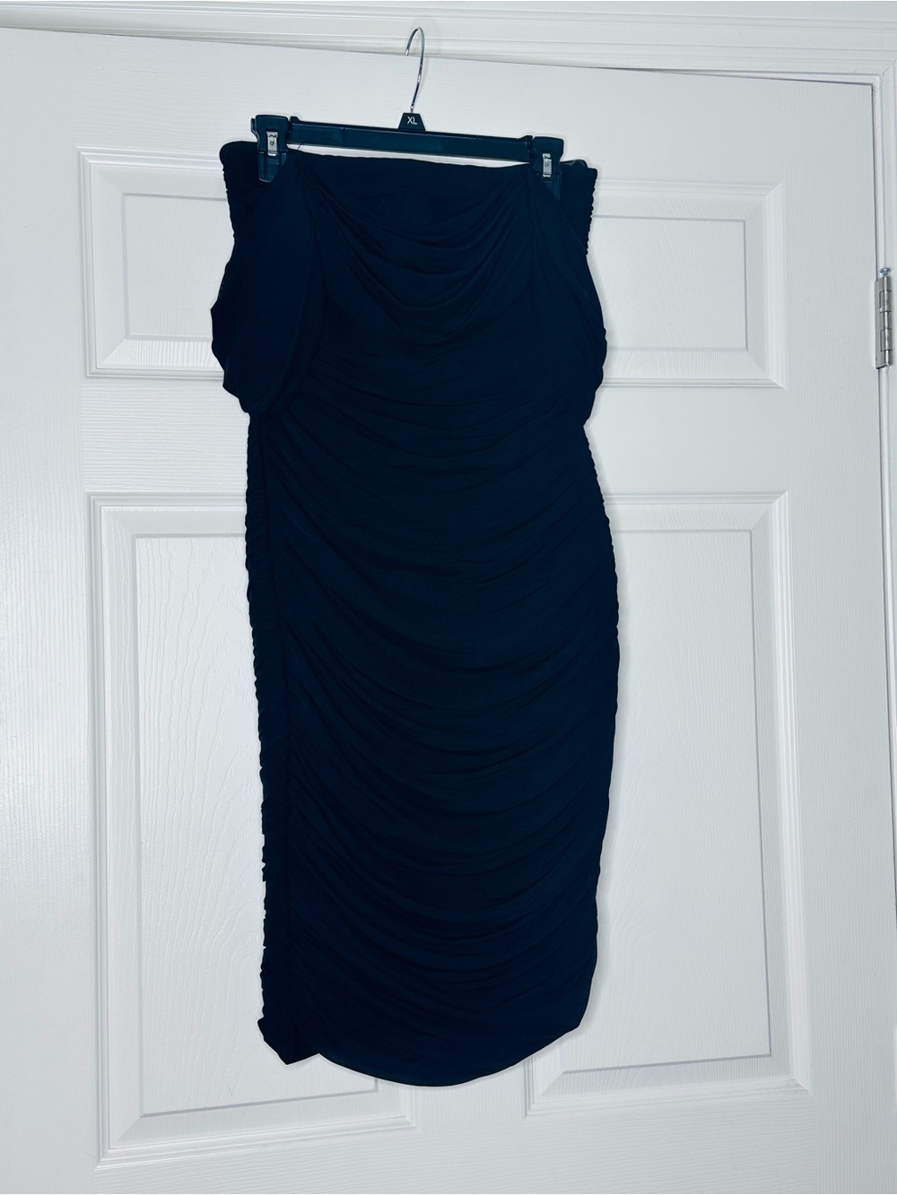 Black Bandage Ruched Strapless Women's Dress